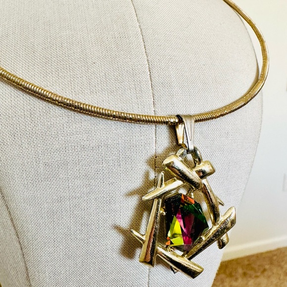 Vintage abstract heliotrope pendant necklace - Picture 13 of 13